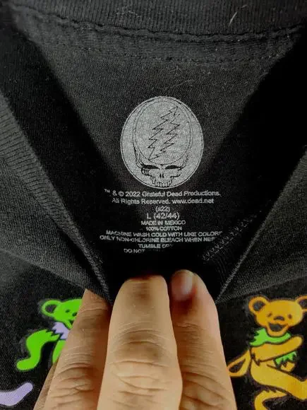 Grateful Dead Dancing Bears Black T-Shirt Size Large EUC - Picture 5 of 6
